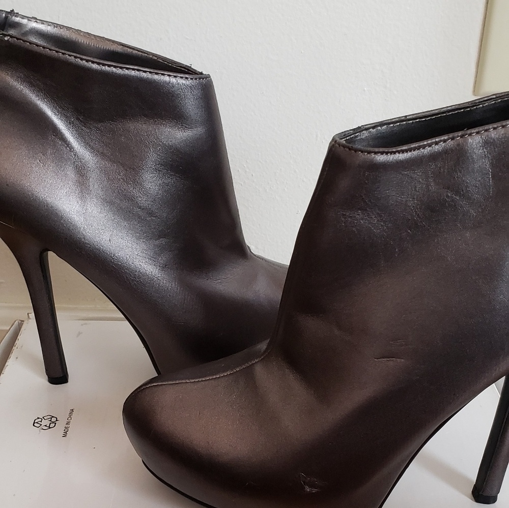 Pewter Booties with back zipper
